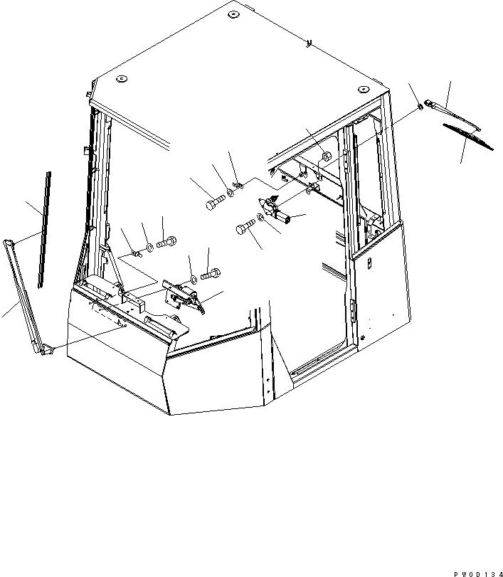 Схема запчастей Komatsu WA430-5-SN - КАБИНА ROPS (ДВОРНИКИ) КАБИНА ОПЕРАТОРА И СИСТЕМА УПРАВЛЕНИЯ