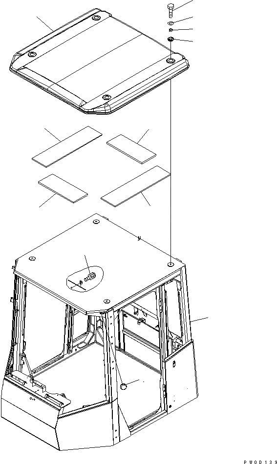 Схема запчастей Komatsu WA430-5-SN - КАБИНА ROPS (КРЫША) КАБИНА ОПЕРАТОРА И СИСТЕМА УПРАВЛЕНИЯ