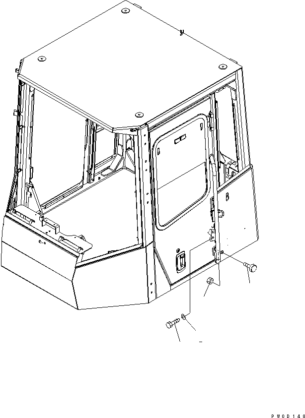 Схема запчастей Komatsu WA430-5-SN - КАБИНА ROPS (ДВЕРЬ MOUTING ЧАСТИ) КАБИНА ОПЕРАТОРА И СИСТЕМА УПРАВЛЕНИЯ