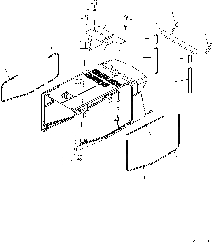 Схема запчастей Komatsu WA430-5-SN - КАПОТ (УПЛОТНЕНИЕ И ЩИТКИ) (СНЕГОУБОРОЧН. СПЕЦ-Я.) ЧАСТИ КОРПУСА