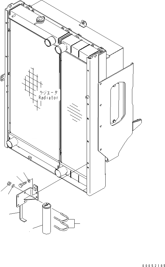 Схема запчастей Komatsu WA430-6 - РАДИАТОР (КОНДИЦ. ВОЗДУХА ПРИЕМН. И ЭЛЕМЕНТЫ КРЕПЛЕНИЯ)(№-) СИСТЕМА ОХЛАЖДЕНИЯ
