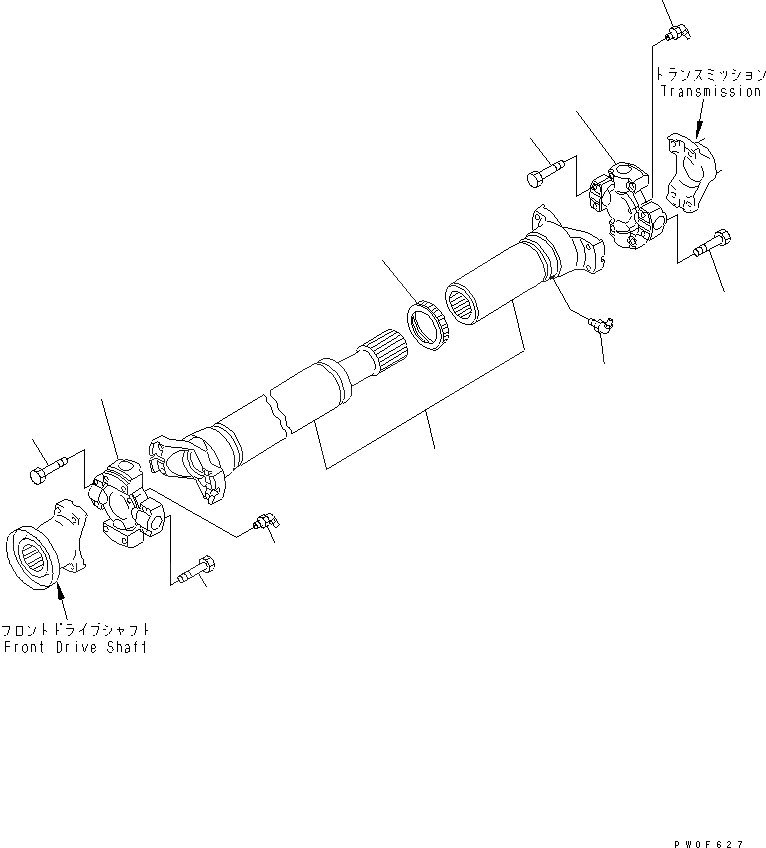 Схема запчастей Komatsu WA430-6 - ВЕДУЩ. ВАЛ(№-) СИЛОВАЯ ПЕРЕДАЧА