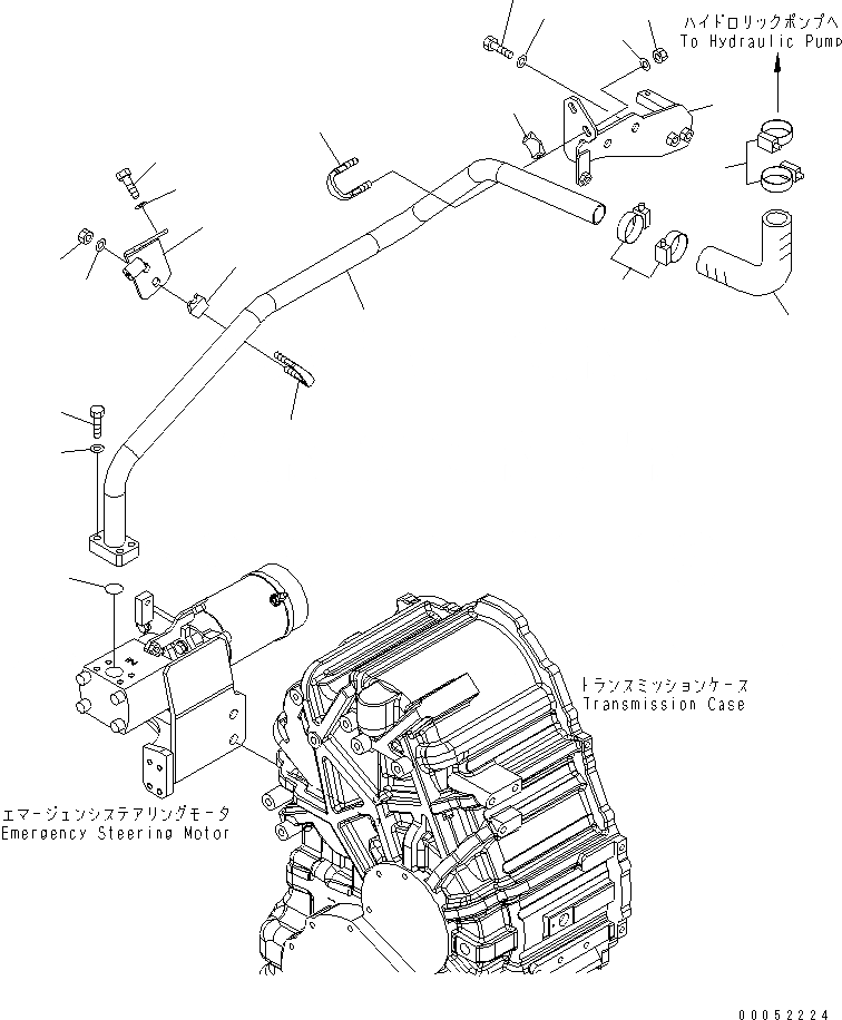 Схема запчастей Komatsu WA430-6 - ГИДРОТРАНСФОРМАТОР И ТРАНСМИССИЯ (ВСАСЫВ. ЛИНИЯ) (ДЛЯ ЭКСТРЕННОГО УПРАВЛЕНИЯ)(№-) СИЛОВАЯ ПЕРЕДАЧА