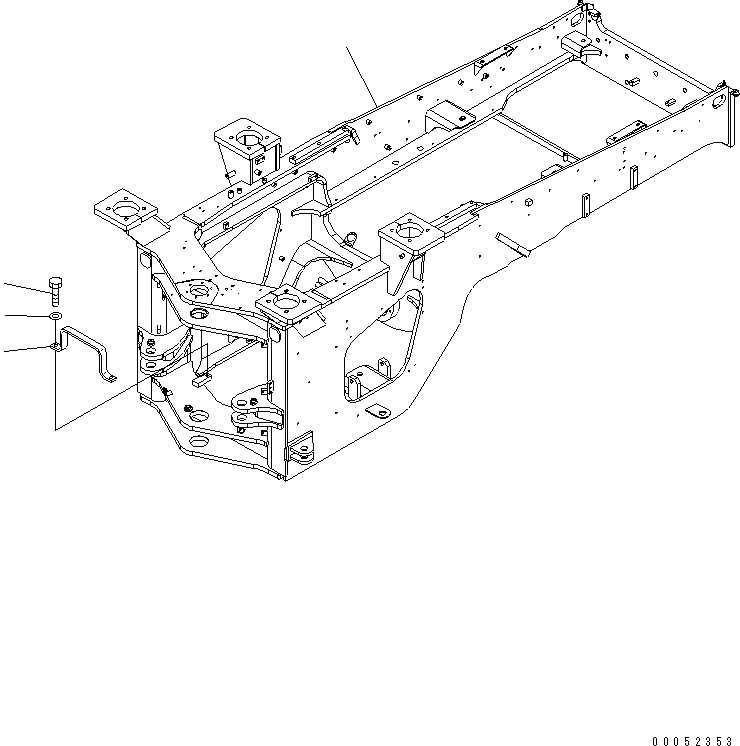 Схема запчастей Komatsu WA430-6 - ЗАДН. РАМА (ДЛЯ ПРОТИВОВЕС - ДЛЯ LOG И ВИЛЫ)(№-) ОСНОВНАЯ РАМА И ЕЕ ЧАСТИ