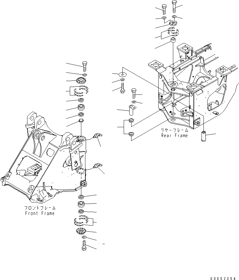 Схема запчастей Komatsu WA430-6 - HINGE ПАЛЕЦ(№-) ОСНОВНАЯ РАМА И ЕЕ ЧАСТИ