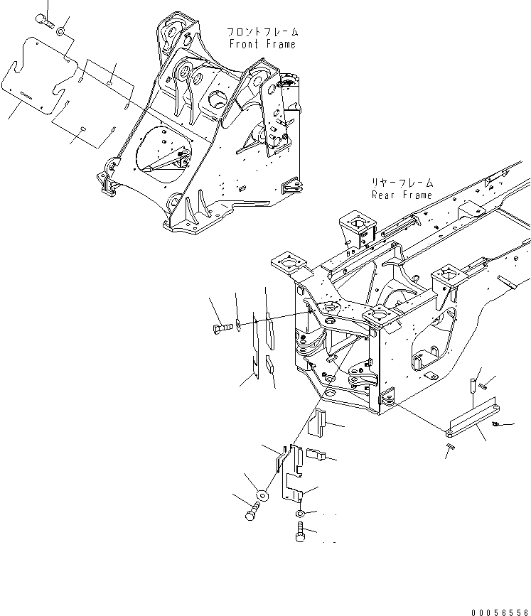 Схема запчастей Komatsu WA430-6 - БЛОКИР. ШАНГА И КРЫШКА(ПЕРЕДН. КРЫШКАAND HINGE COVER) (ДЛЯ СЕКЦ. КЛАПАН) (АВТОМАТИЧ. СМАЗ. СМАЗКА¤VOGEL)(№-) ОСНОВНАЯ РАМА И ЕЕ ЧАСТИ