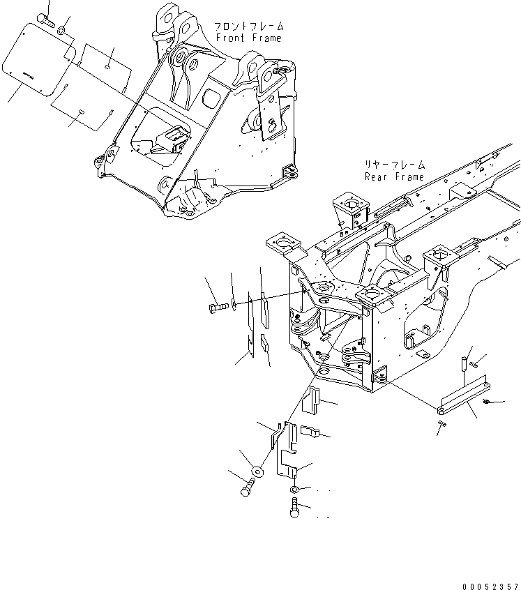 Схема запчастей Komatsu WA430-6 - БЛОКИР. ШАНГА И КРЫШКА(ПЕРЕДН. КРЫШКАAND HINGE COVER) (ДЛЯ СЕКЦ. КЛАПАН) (АВТОМАТИЧ. СМАЗ. СМАЗКА¤VOGEL)(№-) ОСНОВНАЯ РАМА И ЕЕ ЧАСТИ