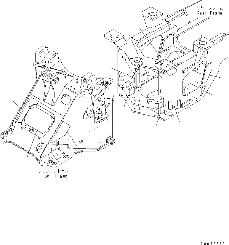 Схема запчастей Komatsu WA430-6 - БЛОКИР. ШАНГА И КРЫШКА(ЩИТКИ)(№-) ОСНОВНАЯ РАМА И ЕЕ ЧАСТИ