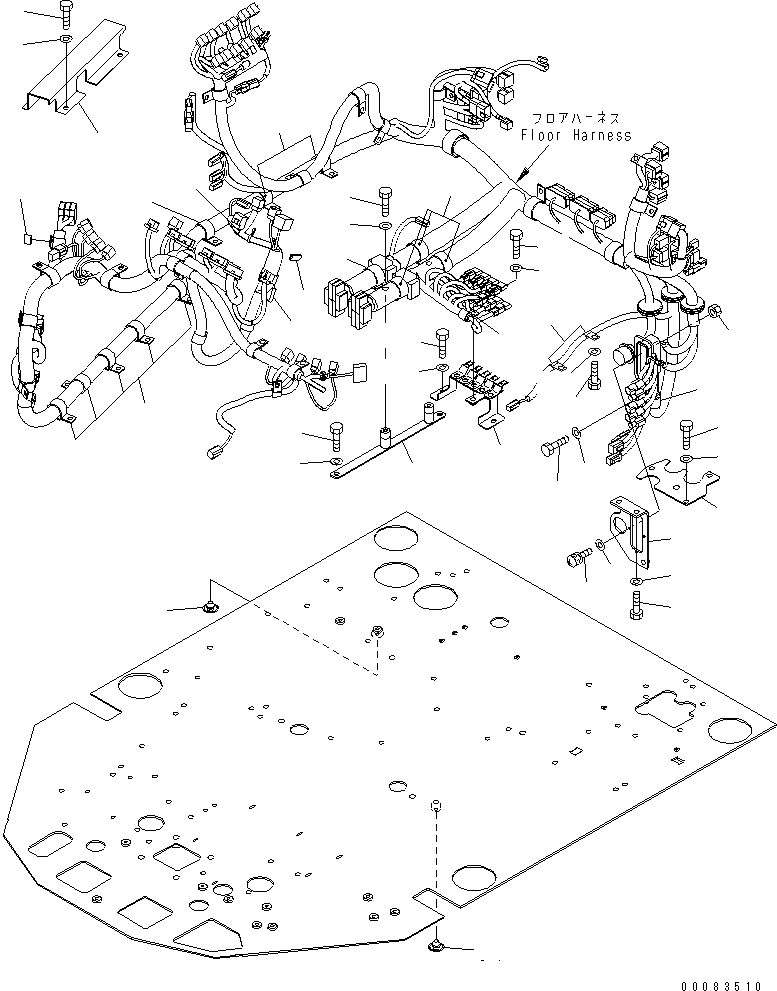 Схема запчастей Komatsu WA430-6 - СИСТЕМА ROPS (ПОЛ Э/ПРОВОДКА) (/)(№-) КАБИНА ОПЕРАТОРА И СИСТЕМА УПРАВЛЕНИЯ