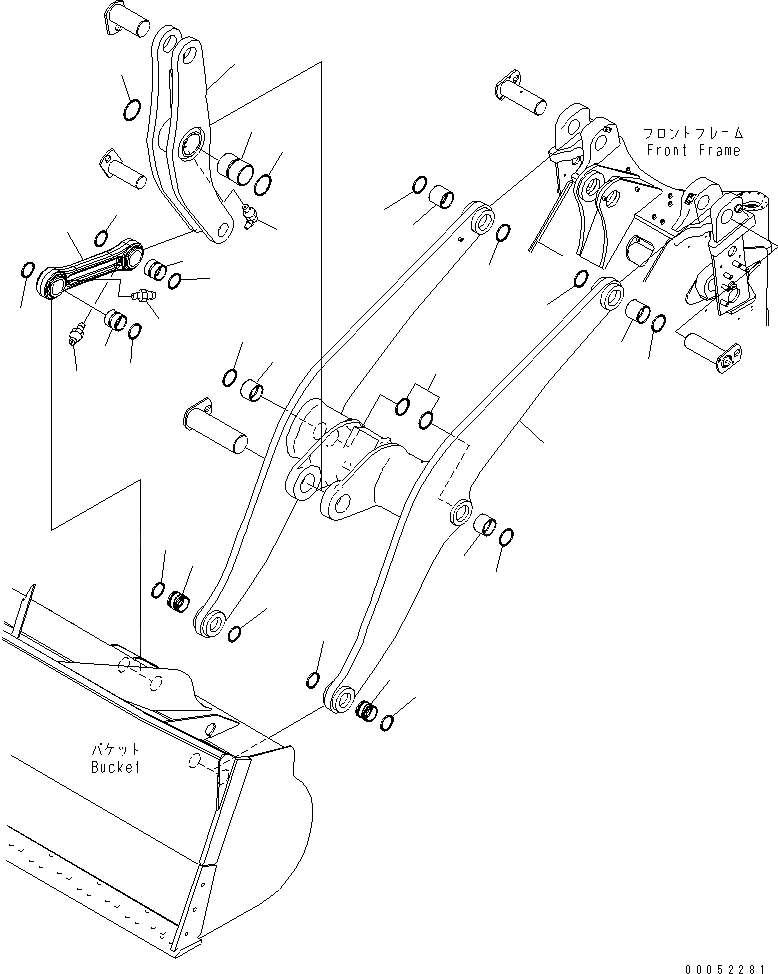 Схема запчастей Komatsu WA430-6 - РУКОЯТЬ И BELL CRANK (ДЛЯ ПОГРУЗ. METER)(№-) РАБОЧЕЕ ОБОРУДОВАНИЕ