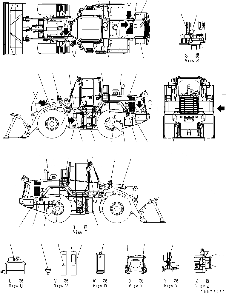 Схема запчастей Komatsu WA430-6 - МАРКИРОВКА (АНГЛ.) (PICTORIAL) (ДЛЯ ДОПОЛН. ФИЛЬТР.) (/)(№-) МАРКИРОВКА