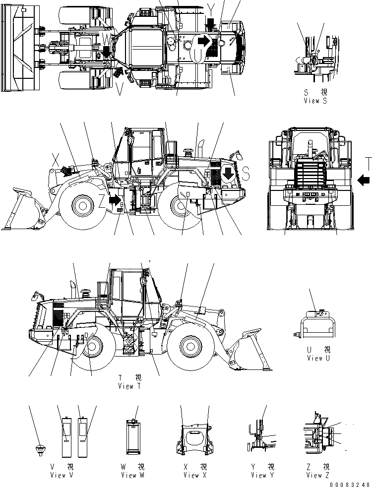 Схема запчастей Komatsu WA430-6 - МАРКИРОВКА (АНГЛ.) (PICTORIAL) (/)(№-) МАРКИРОВКА