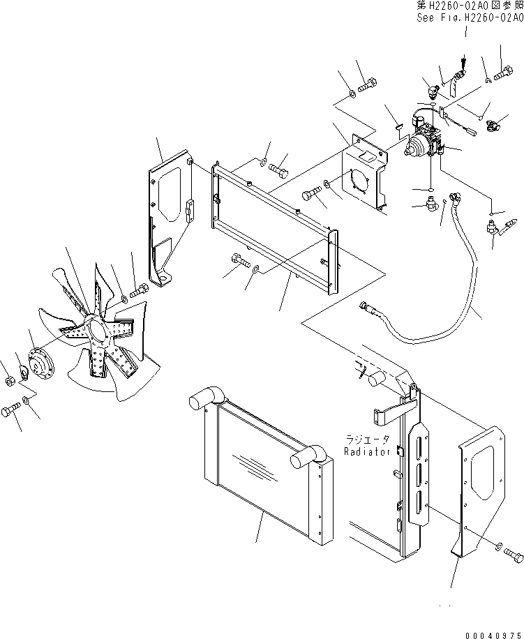 Схема запчастей Komatsu WA430-5 - РАДИАТОР (ПРИВОД ВЕНТИЛЯТОРА)(№-) СИСТЕМА ОХЛАЖДЕНИЯ