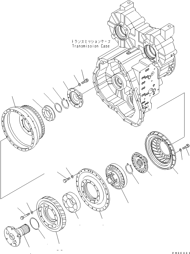 Схема запчастей Komatsu WA430-5 - ГИДРОТРАНСФОРМАТОР СИЛОВАЯ ПЕРЕДАЧА