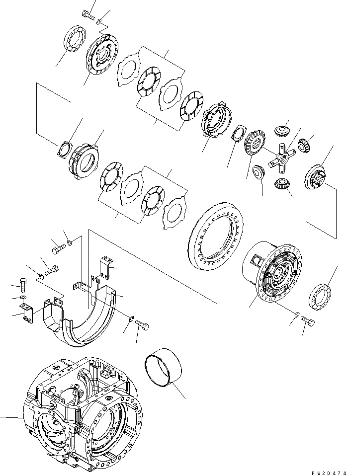 Схема запчастей Komatsu WA430-5 - ЗАДН. МОСТ (ДИФФЕРЕНЦ.¤ /) (С САМОБЛОКИР. ДИФФЕРЕНЦ.) СИЛОВАЯ ПЕРЕДАЧА