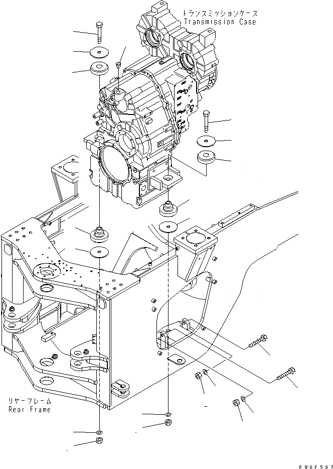 Схема запчастей Komatsu WA430-5 - ГИДРОТРАНСФОРМАТОР И ТРАНСМИССИЯ КРЕПЛЕНИЕ СИЛОВАЯ ПЕРЕДАЧА