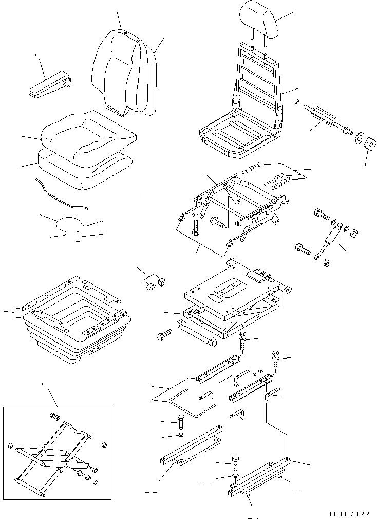 Схема запчастей Komatsu WA430-5 - СИДЕНЬЕ ОПЕРАТОРА (KAB) (С ВОЗД. ПОДВЕСКОЙ) (VINYL) КАБИНА ОПЕРАТОРА И СИСТЕМА УПРАВЛЕНИЯ