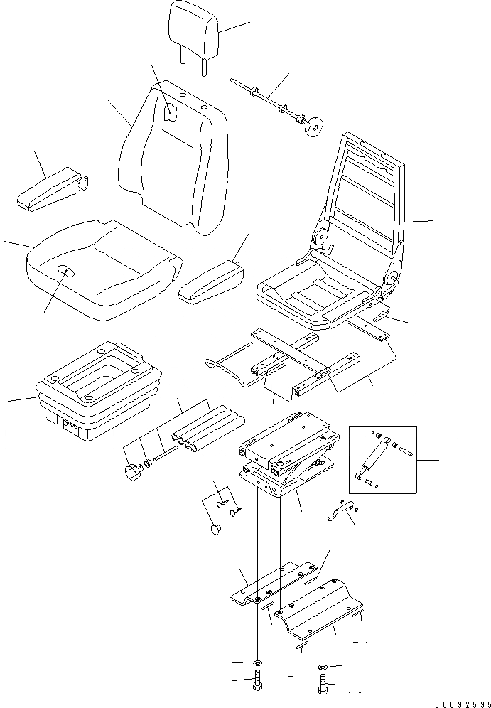 Схема запчастей Komatsu WA430-5 - СИДЕНЬЕ ОПЕРАТОРА (С ВОЗД. ПОДВЕСКОЙ С ОТКИДН. СПИНКОЙ) (KAB) (ТКАНЬ) КАБИНА ОПЕРАТОРА И СИСТЕМА УПРАВЛЕНИЯ