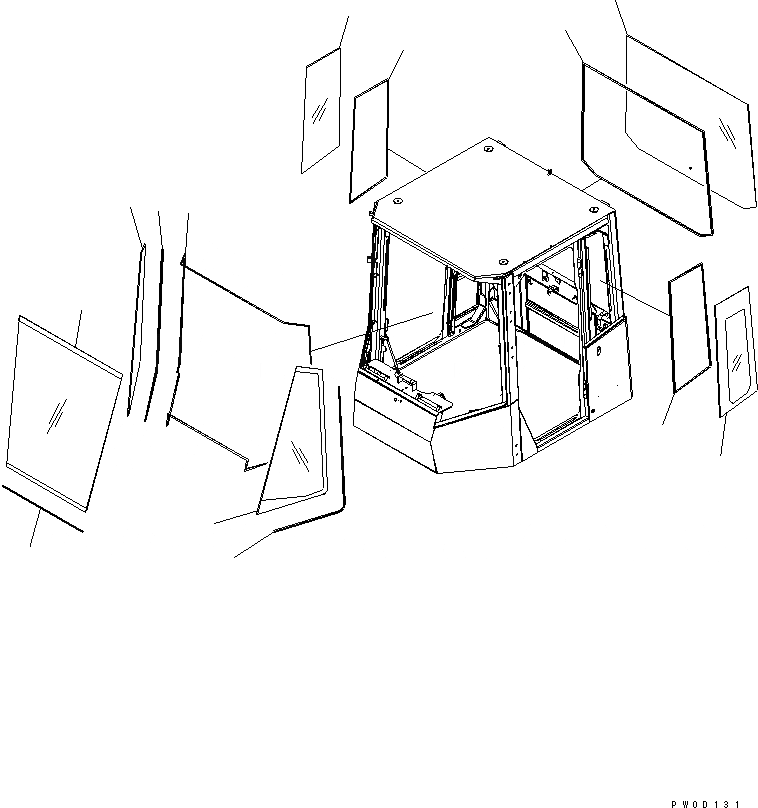 Схема запчастей Komatsu WA430-5 - КАБИНА ROPS (ОКОНН. СТЕКЛА) КАБИНА ОПЕРАТОРА И СИСТЕМА УПРАВЛЕНИЯ