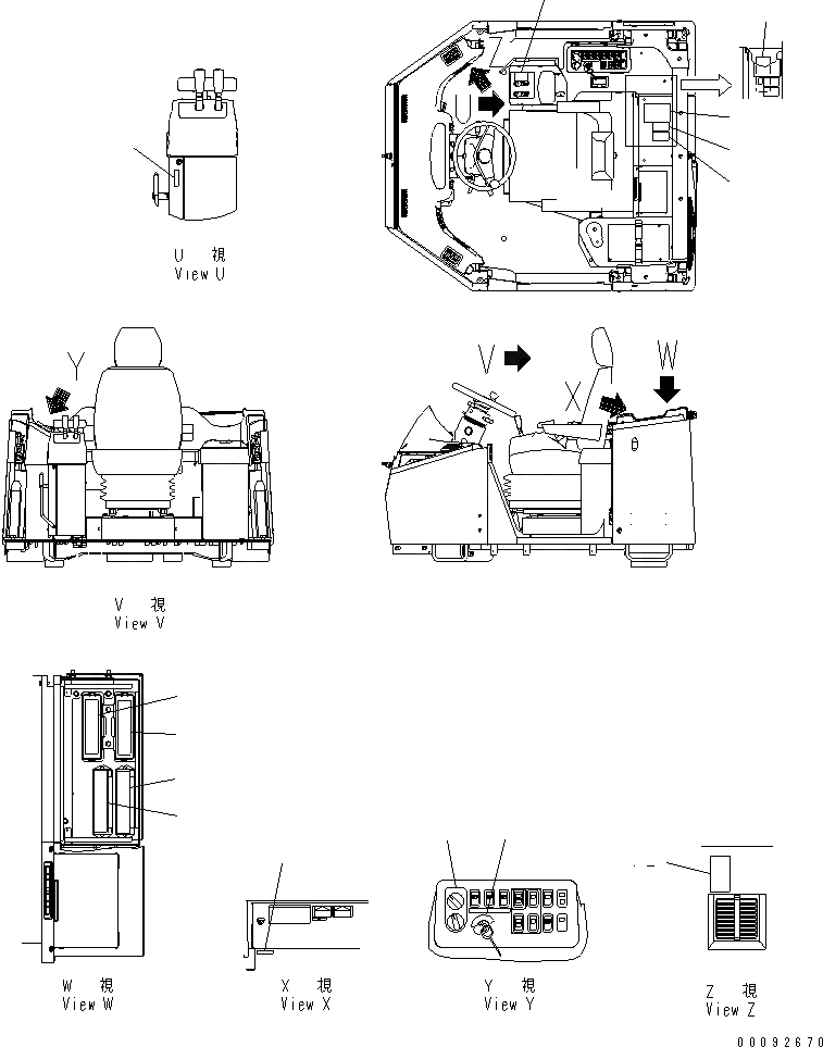 Схема запчастей Komatsu WA430-5 - ПОЛ ТАБЛИЧКИ (ИСПАНИЯ) (БЕЗ CONVERTER) КАБИНА ОПЕРАТОРА И СИСТЕМА УПРАВЛЕНИЯ