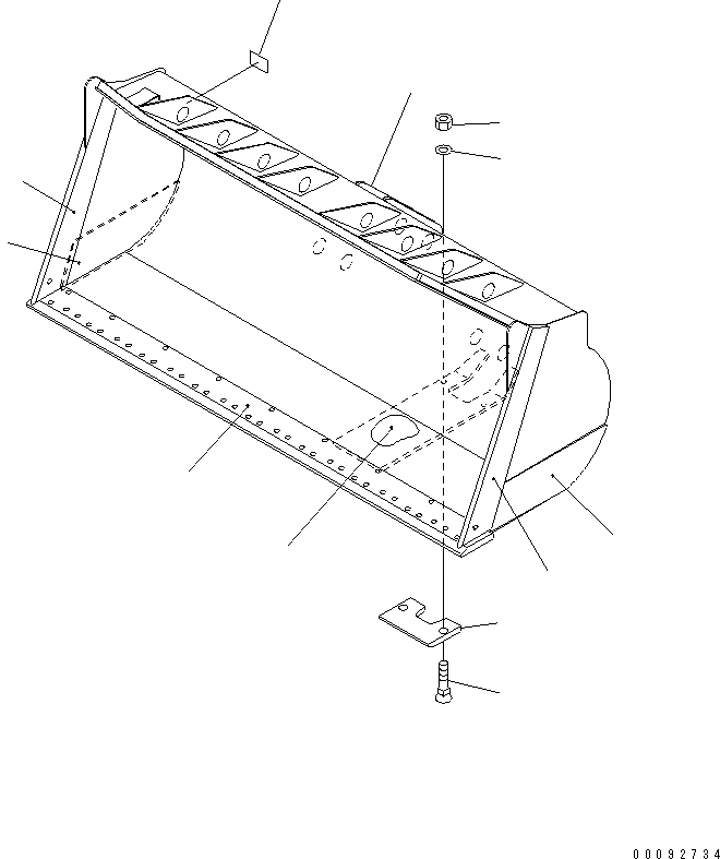 Схема запчастей Komatsu WA430-5 - КОВШ .M (С РЕЖУЩ. КРОМКОЙ НА БОЛТАХ¤ .M) (SEGMENT ТИП) РАБОЧЕЕ ОБОРУДОВАНИЕ