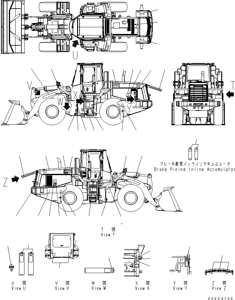 Схема запчастей Komatsu WA430-5 - МАРКИРОВКА (АНГЛ.) (ДЛЯ АВТОМАТИЧ. СМАЗ.) МАРКИРОВКА