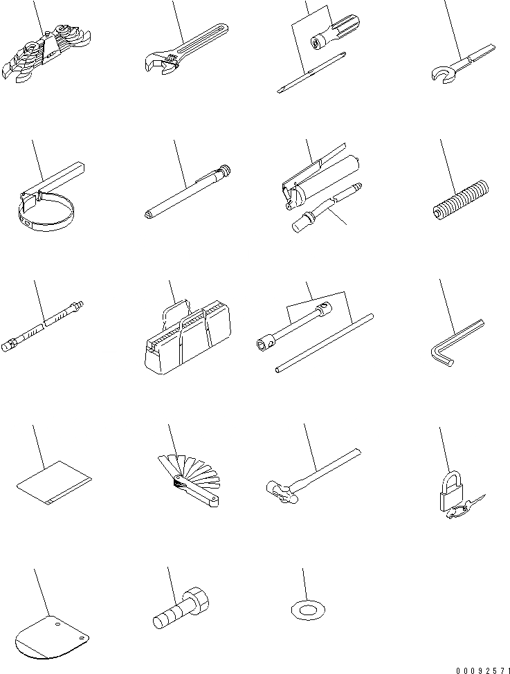 Схема запчастей Komatsu WA430-5 - ИНСТРУМЕНТ (АНТИВАНДАЛЬН.) (С WRENCH ДЛЯ КОЛЕСА ВТУЛКА БОЛТ) АКСЕССУАРЫ И ИНСТРУМЕНТ