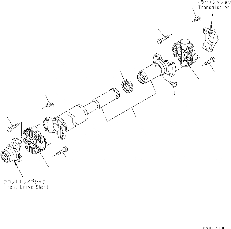 Схема запчастей Komatsu WA430-5 - ВЕДУЩ. ВАЛ ТРАНСМИССИЯ