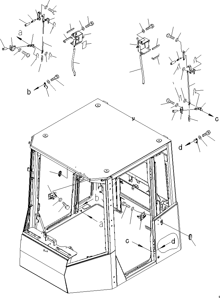 Схема запчастей Komatsu WA430-5 - КАБИНА ROPS (ДВЕРЬ РЫЧАГ КОМПОНЕНТЫ) КАБИНА ОПЕРАТОРА И СИСТЕМА УПРАВЛЕНИЯ