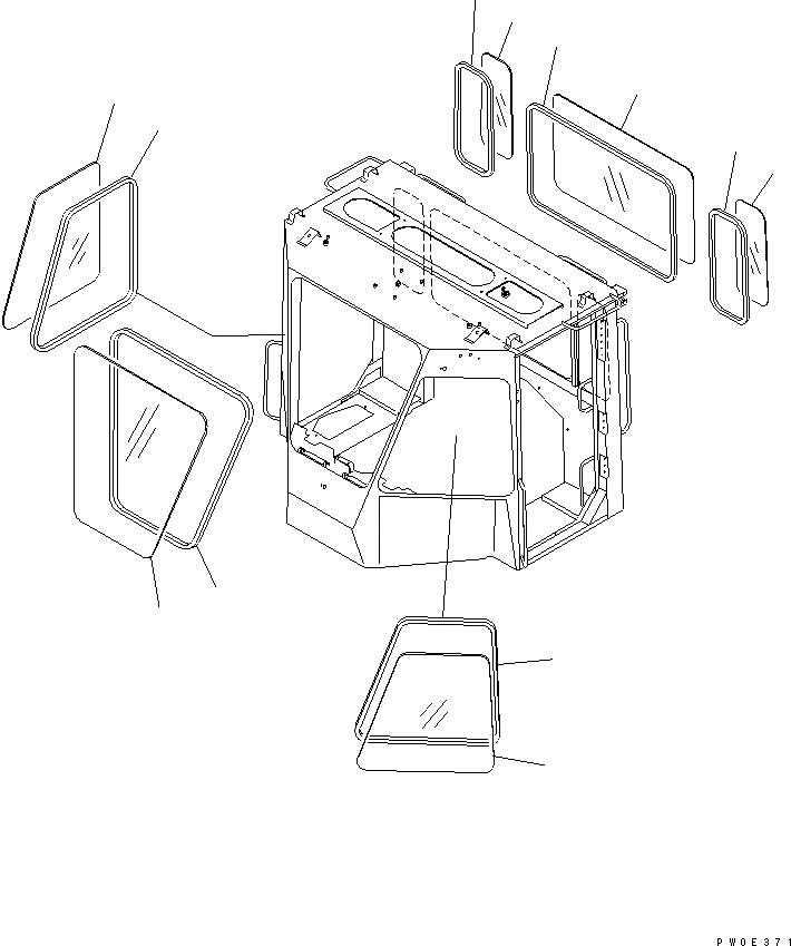 Схема запчастей Komatsu WA430-5 - КАБИНА ДЛЯ 2 ЧЕЛ. (ОКНА) КАБИНА ОПЕРАТОРА И СИСТЕМА УПРАВЛЕНИЯ