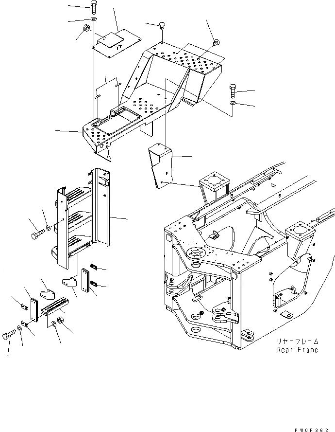 Схема запчастей Komatsu WA430-5 - ЛЕСТНИЦА (ПОЛ ПРАВ.) ЧАСТИ КОРПУСА