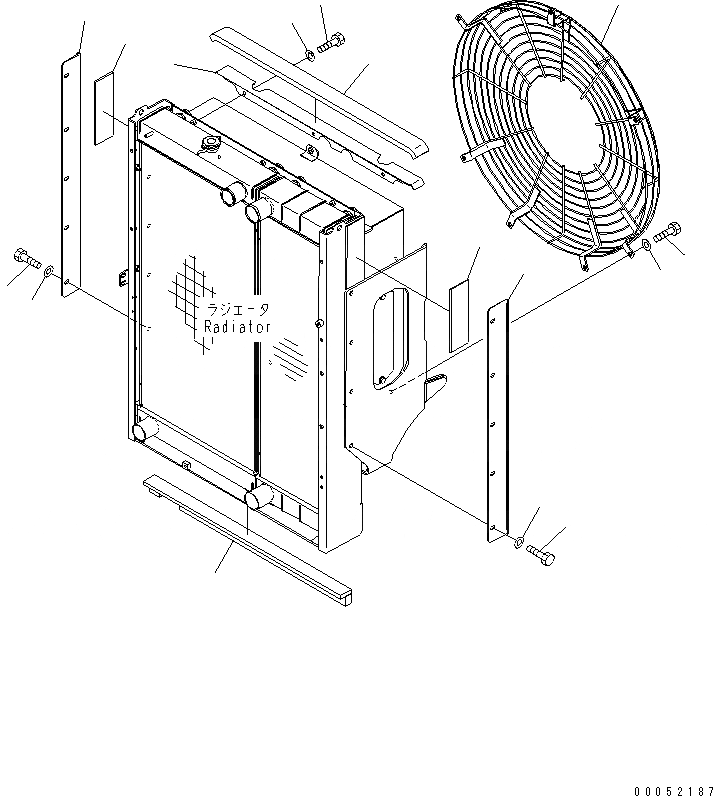 Схема запчастей Komatsu WA430-6 - РАДИАТОР (ЗАЩИТА ВЕНТИЛЯТОРА И ЩИТКИ)(№-) СИСТЕМА ОХЛАЖДЕНИЯ