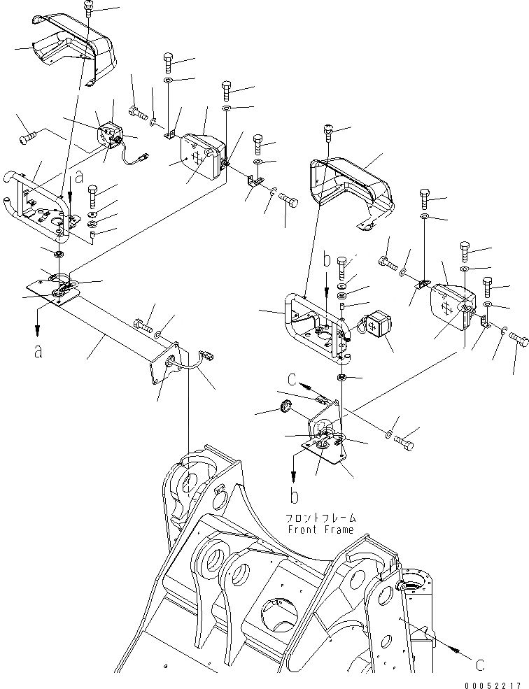 Схема запчастей Komatsu WA430-6 - ПЕРЕДН. ОСВЕЩЕНИЕ(№-) ЭЛЕКТРИКА