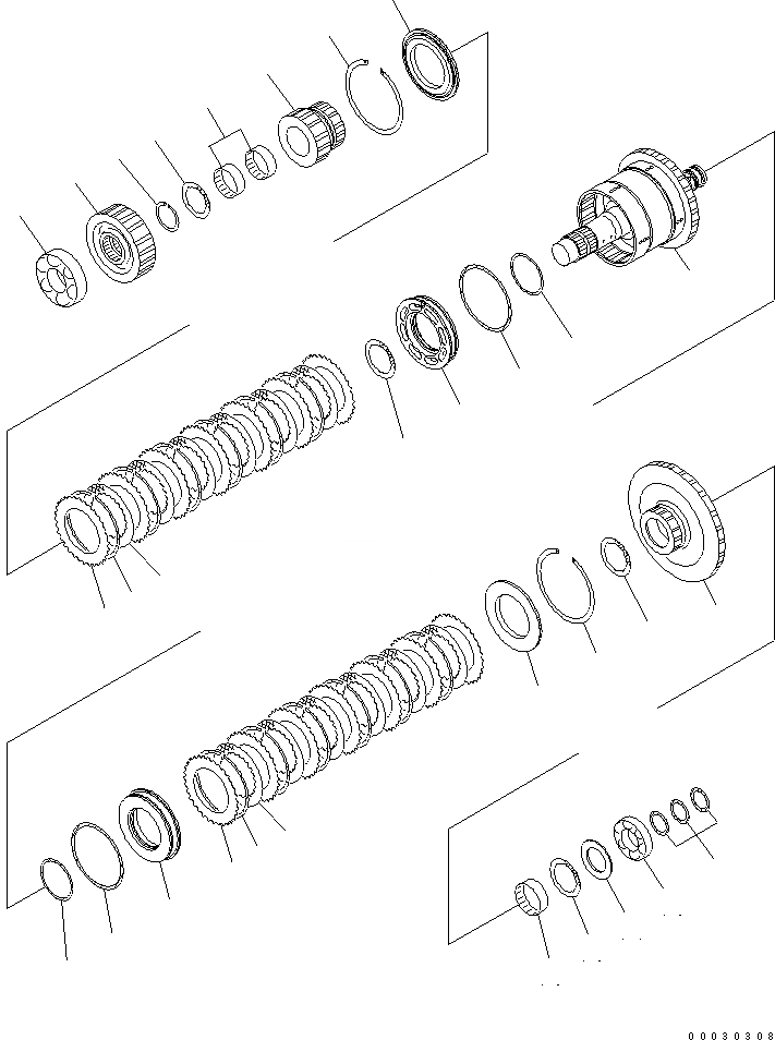 Схема запчастей Komatsu WA430-6 - ТРАНСМИССИЯ (1 И 4 МУФТА)(№-) СИЛОВАЯ ПЕРЕДАЧА