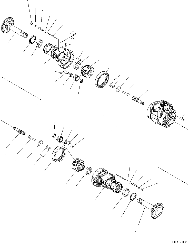 Схема запчастей Komatsu WA430-6 - ПЕРЕДНИЙ МОСТ (КОНЕЧНАЯ ПЕРЕДАЧА)(№-) СИЛОВАЯ ПЕРЕДАЧА