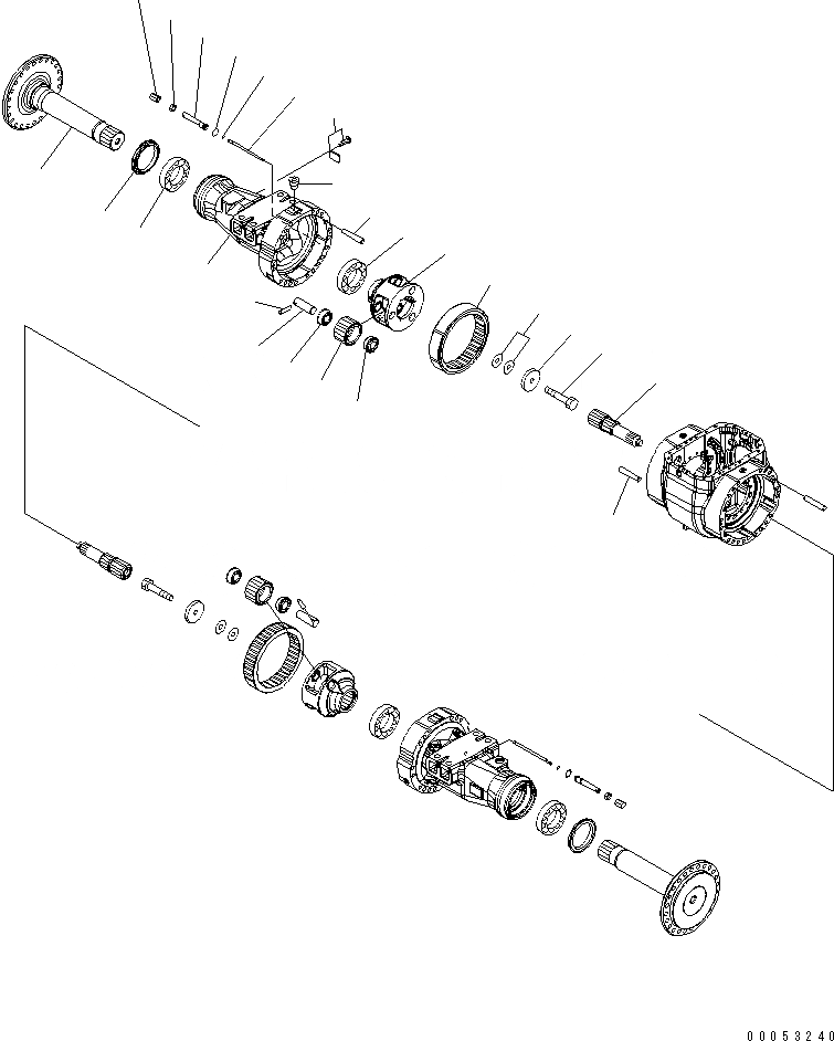 Схема запчастей Komatsu WA430-6 - ПЕРЕДНИЙ МОСТ (КОНЕЧНАЯ ПЕРЕДАЧА) (ПРАВ.)(№-) СИЛОВАЯ ПЕРЕДАЧА