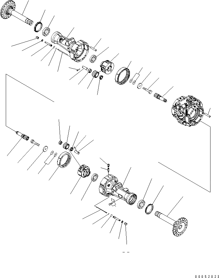 Схема запчастей Komatsu WA430-6 - ЗАДН. МОСТ (КОНЕЧНАЯ ПЕРЕДАЧА)(№-) СИЛОВАЯ ПЕРЕДАЧА