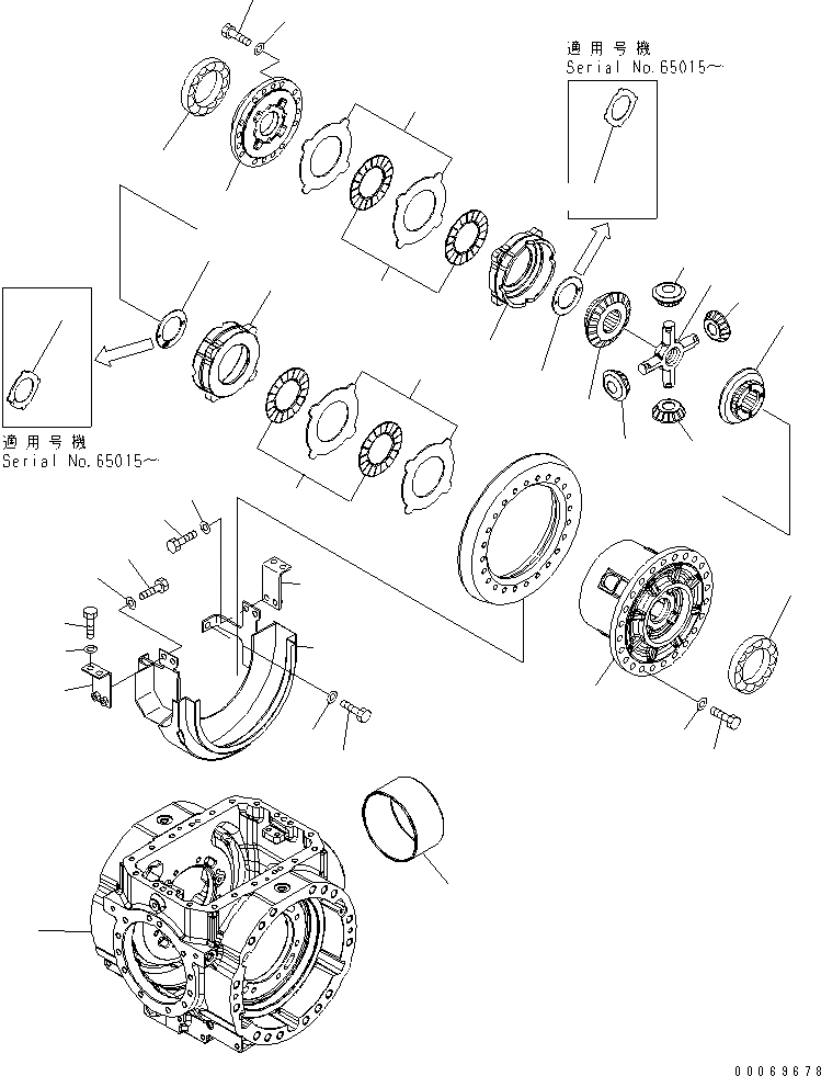 Схема запчастей Komatsu WA430-6 - ЗАДН. МОСТ (ДИФФЕРЕНЦ.¤ /) (С САМОБЛОКИР. ДИФФЕРЕНЦ.)(№-) СИЛОВАЯ ПЕРЕДАЧА