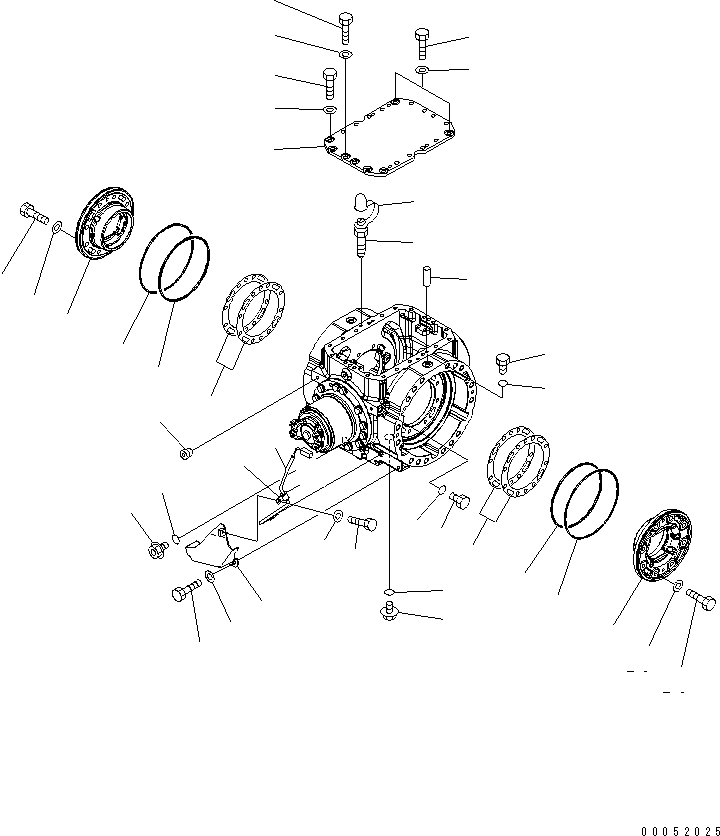 Схема запчастей Komatsu WA430-6 - ЗАДН. МОСТ (КОЖУХ МОСТА АКСЕССУАРЫ)(№-) СИЛОВАЯ ПЕРЕДАЧА
