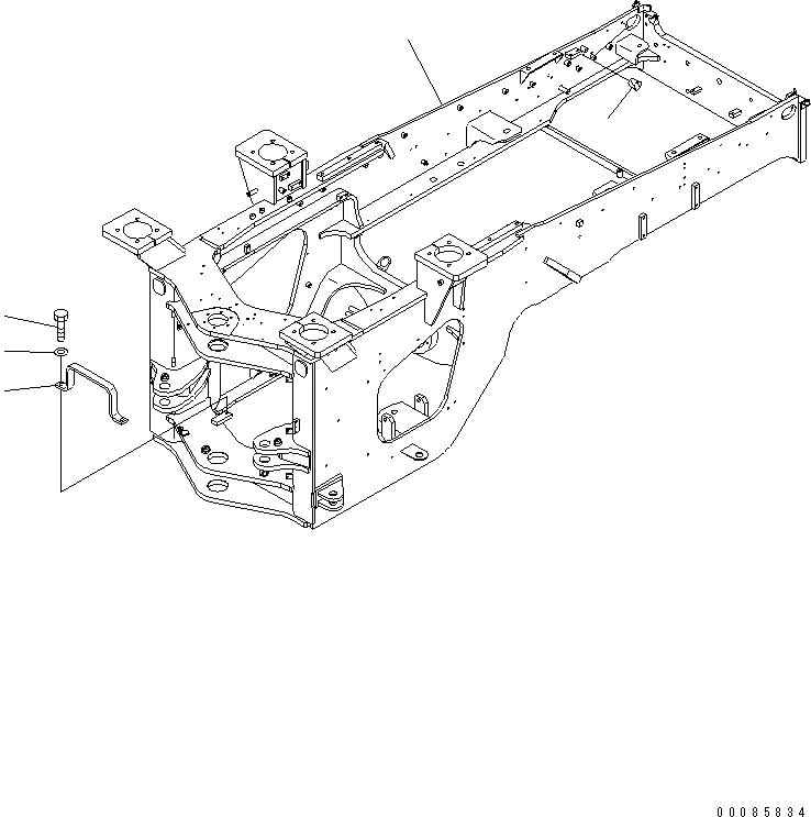 Схема запчастей Komatsu WA430-6 - ЗАДН. РАМА (ЕС NOISE ПОНИЖАЮЩ. ARRANGEMENT ) (ДЛЯ АККУМУЛЯТОР DISCONNECT ПЕРЕКЛЮЧАТЕЛЬ)(№-) ОСНОВНАЯ РАМА И ЕЕ ЧАСТИ