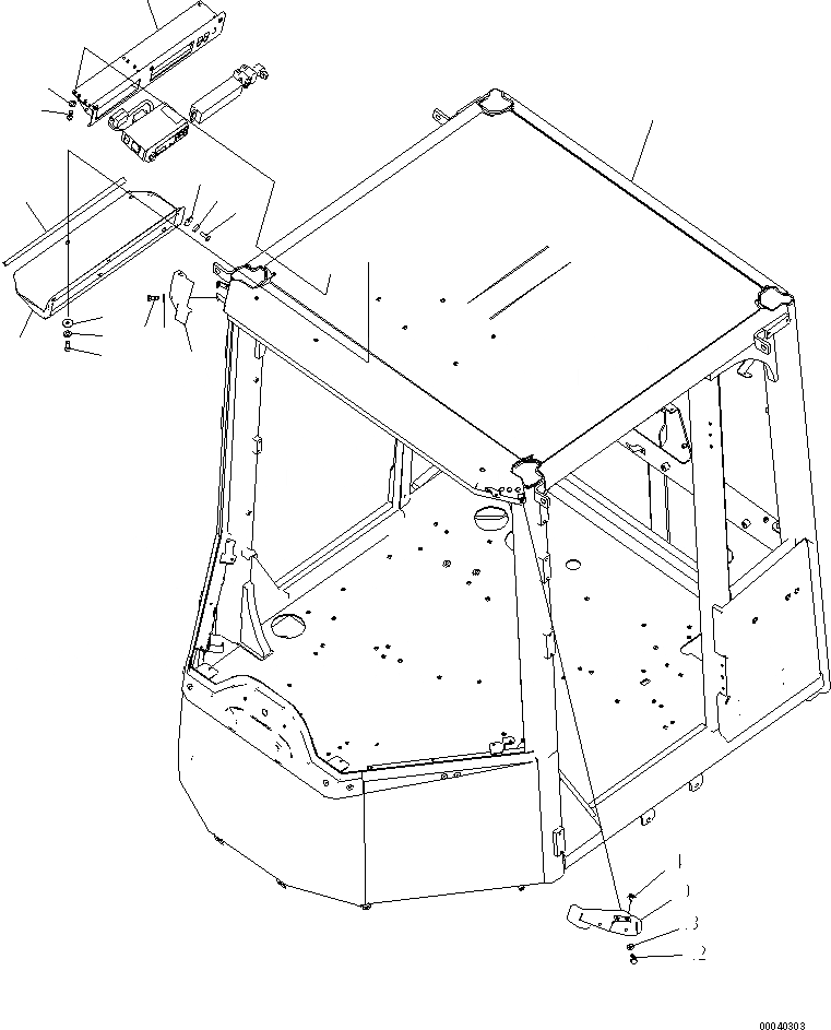 Схема запчастей Komatsu WA430-6 - КАБИНА ROPS (КАБИНА) (MONOCOQUE ТИП)(№-) КАБИНА ОПЕРАТОРА И СИСТЕМА УПРАВЛЕНИЯ