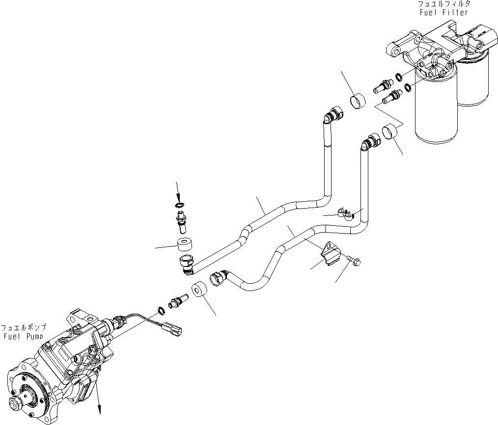 Схема запчастей Komatsu WA430-6E0 - ТРУБЫ ТОПЛ. ФИЛЬТРА AA ДВИГАТЕЛЬ