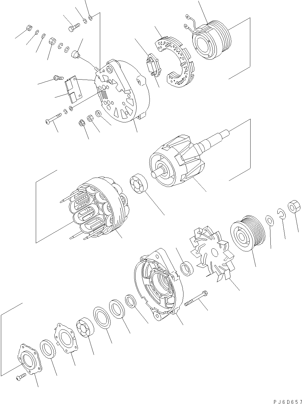 Схема запчастей Komatsu WA430-6E0 - ГЕНЕРАТОР (9A) (ВНУТР. ЧАСТИ) AA ДВИГАТЕЛЬ
