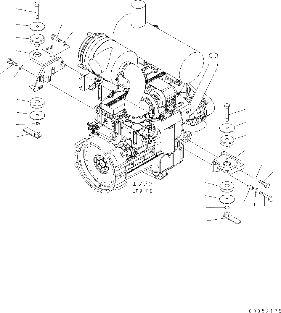 Схема запчастей Komatsu WA430-6E0 - КРЕПЛЕНИЕ ДВИГАТЕЛЯ B КОМПОНЕНТЫ ДВИГАТЕЛЯ