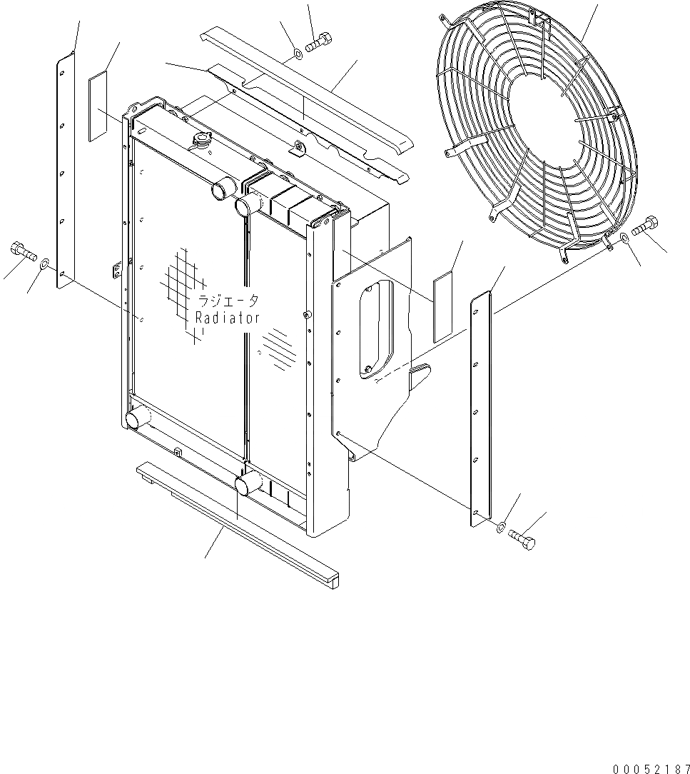 Схема запчастей Komatsu WA430-6E0 - РАДИАТОР (ЗАЩИТА ВЕНТИЛЯТОРА И ЩИТКИ) C СИСТЕМА ОХЛАЖДЕНИЯ