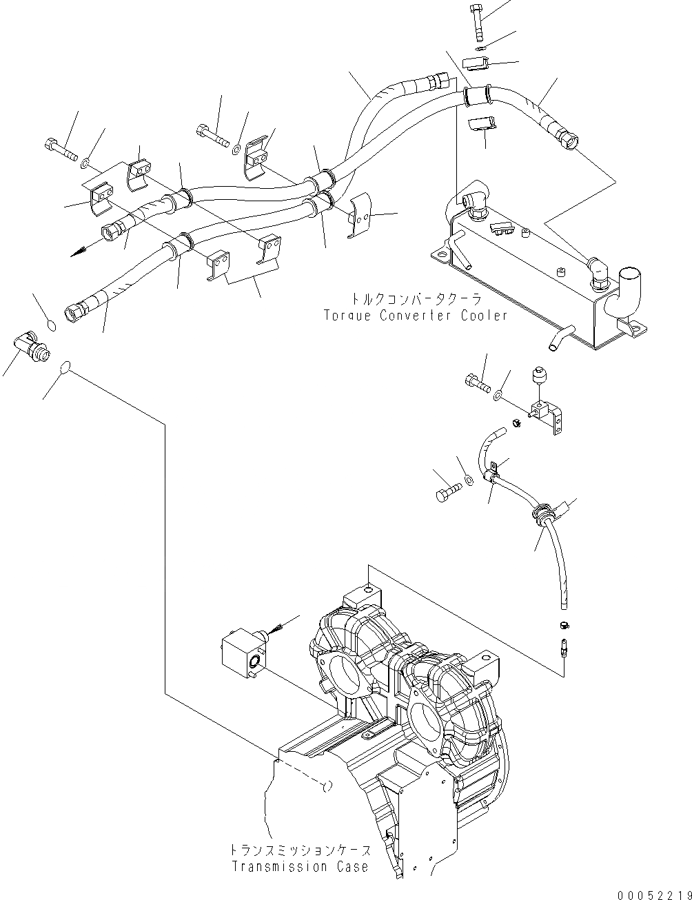 Схема запчастей Komatsu WA430-6E0 - ГИДРОТРАНСФОРМАТОР И ТРАНСМИССИЯ (ГИДРОТРАНСФОРМАТОР ЛИНИЯ ОХЛАЖДЕНИЯ) F ТРАНСМИССИЯ