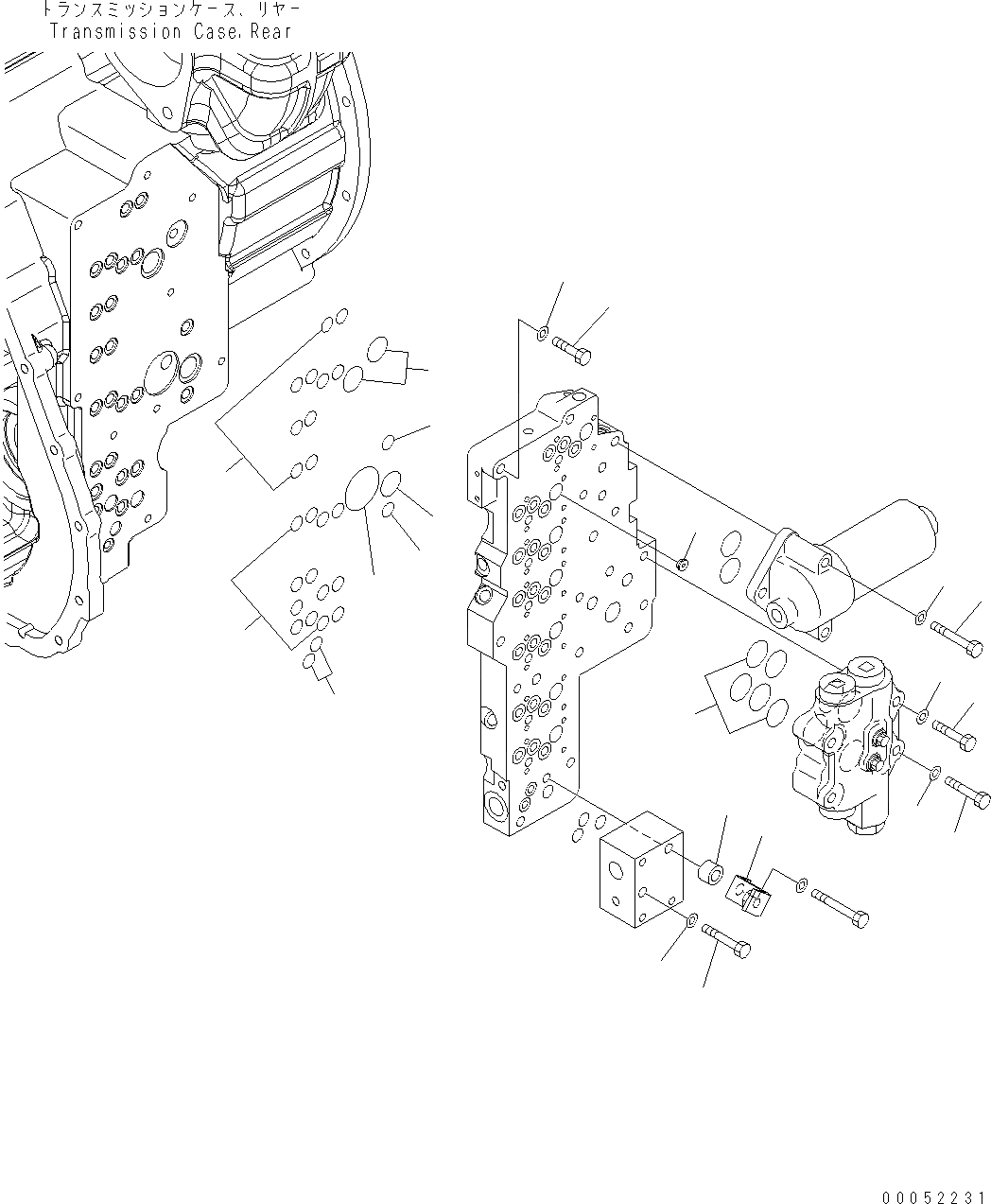 Схема запчастей Komatsu WA430-6E0 - ТРАНСМИССИЯ (ОСНОВН. РАЗГРУЗ. КЛАПАН ЭЛЕМЕНТЫ КРЕПЛЕНИЯ) F ТРАНСМИССИЯ