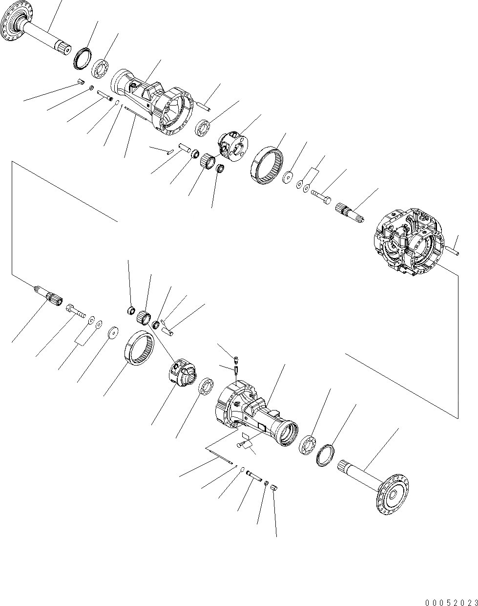 Схема запчастей Komatsu WA430-6E0 - ЗАДН. МОСТ (КОНЕЧНАЯ ПЕРЕДАЧА) F ТРАНСМИССИЯ