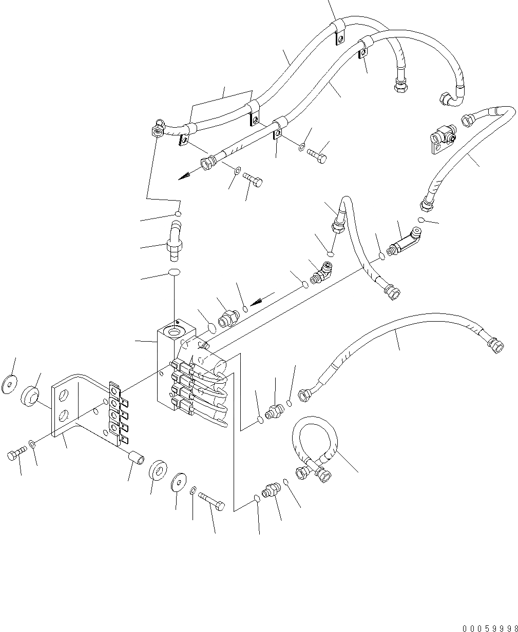 Схема запчастей Komatsu WA430-6E0 - ГИДРОЛИНИЯ (E.P.C. КЛАПАН ТРУБЫ) H ГИДРАВЛИКА