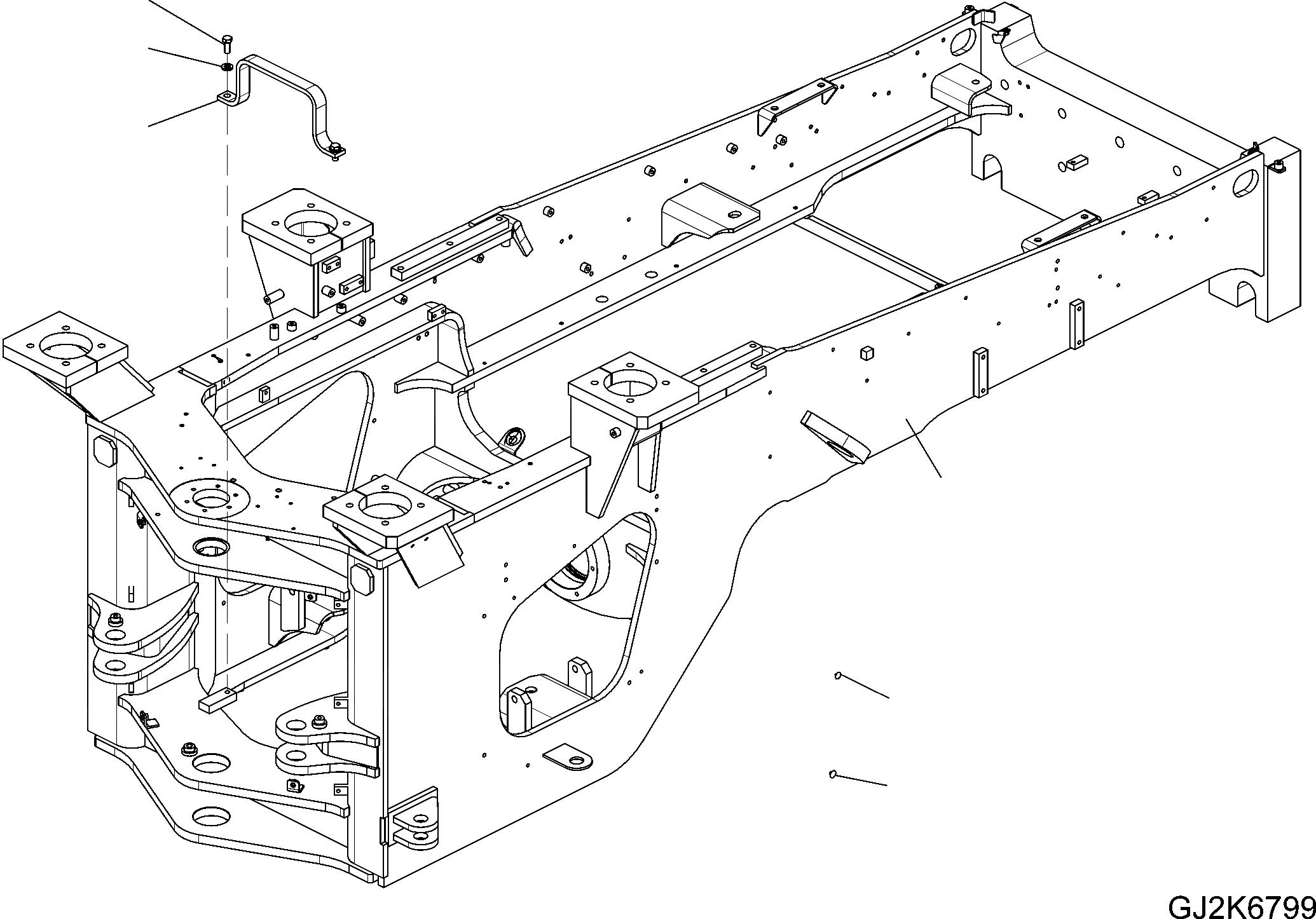 Схема запчастей Komatsu WA430-6E0 - ЗАДН. РАМА J ОСНОВНАЯ РАМА И ЕЕ ЧАСТИ